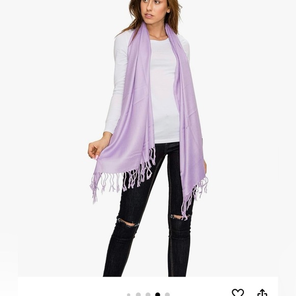 Unisex Large Lightweight Soft Silky Real Cashmere Shawl Wrap Scarf -lilac - Picture 3 of 5